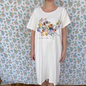 Vintage 90s pansy pajama dress one size fits all